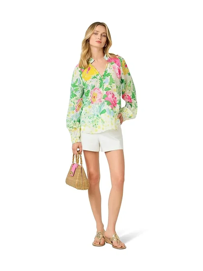 Блуза с цветочным принтом Renisha Lilly Pulitzer — изображение 2 из 4, мульти