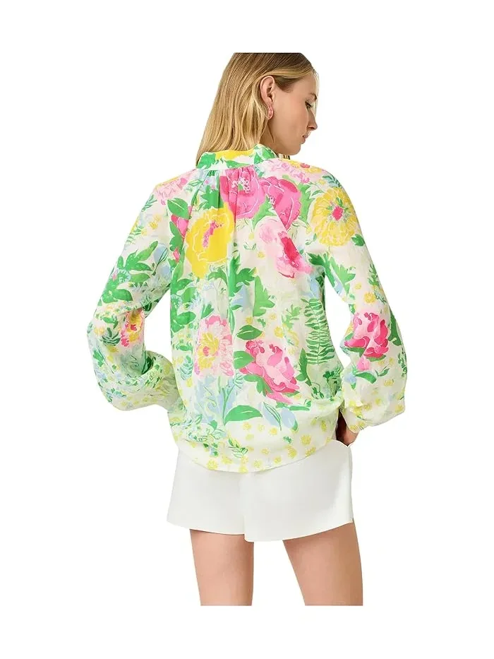 Блуза с цветочным принтом Renisha Lilly Pulitzer — изображение 3 из 4, мульти