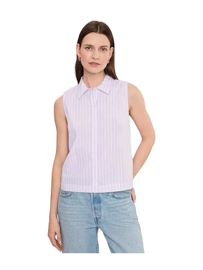 Рубашка без рукавов полосатая Striped Sleeveless Shirt Lilla P, Pool Stripe — фиолетовый