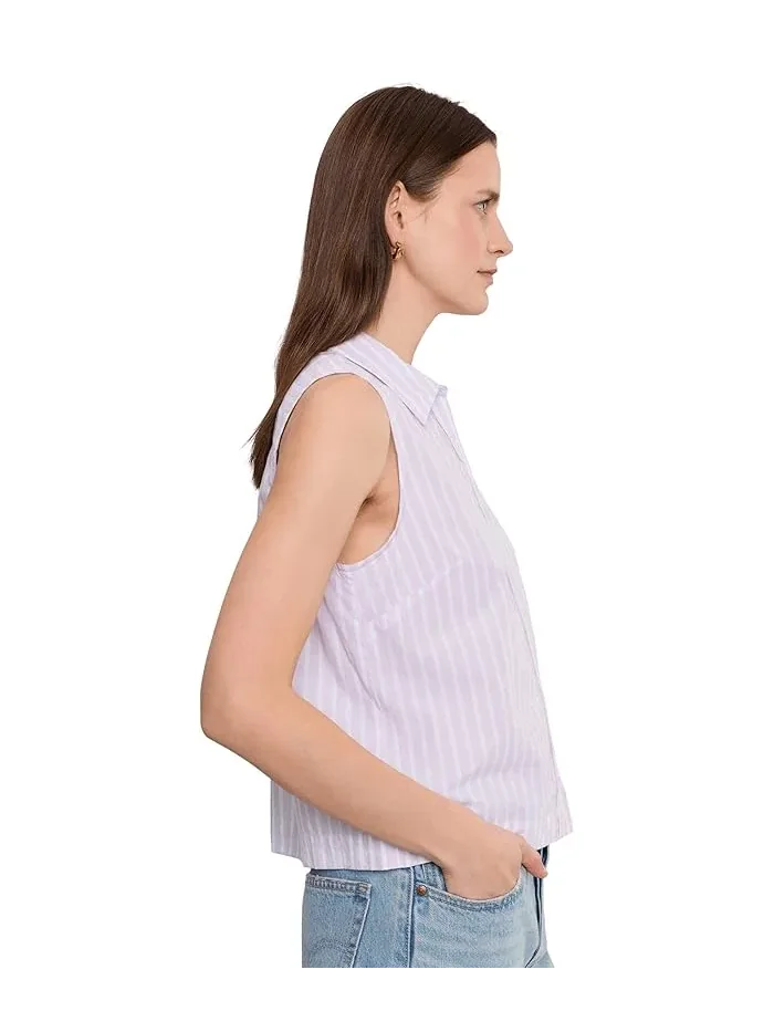 Рубашка без рукавов полосатая Striped Sleeveless Shirt Lilla P, Pool Stripe — изображение 3 из 5, фиолетовый