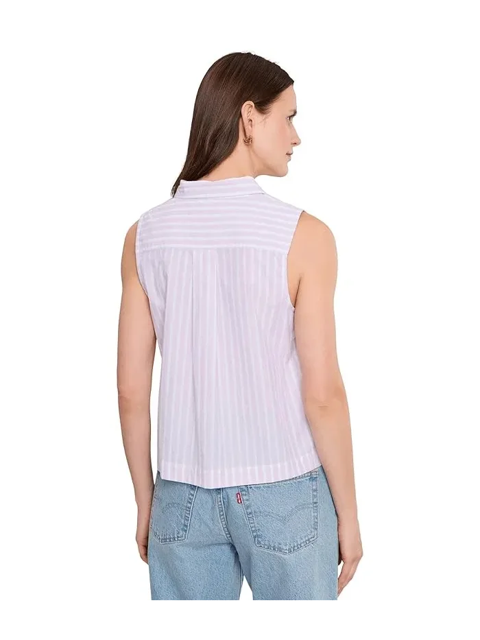 Рубашка без рукавов полосатая Striped Sleeveless Shirt Lilla P, Pool Stripe — изображение 4 из 5, фиолетовый