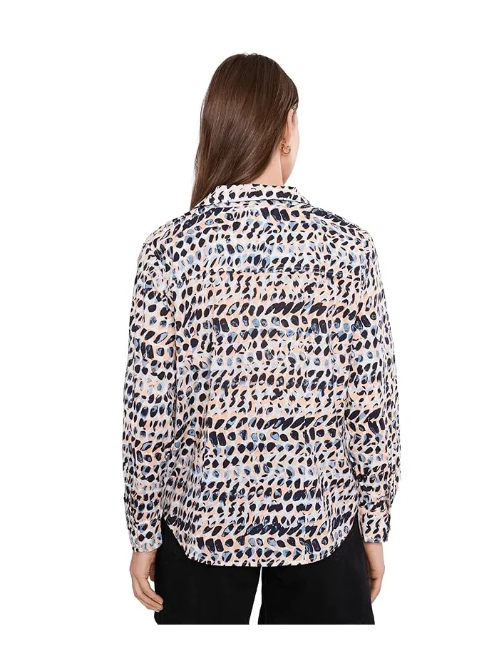Рубашка с принтом Spotted Core Cotton NIC+ZOE — изображение 4 из 5, индиго мульти