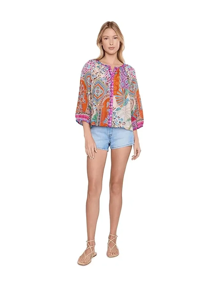 Блуза с принтом Michaella Peasant Blouse Johnny Was, Avelar — изображение 2 из 5, авелар