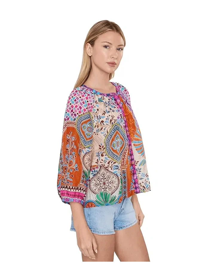 Блуза с принтом Michaella Peasant Blouse Johnny Was, Avelar — изображение 3 из 5, авелар