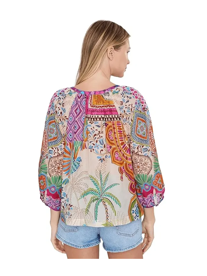 Блуза с принтом Michaella Peasant Blouse Johnny Was, Avelar — изображение 4 из 5, авелар
