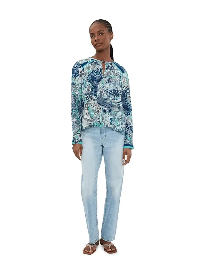 Блуза с принтом Petite Long Sleeve Woven Top Liverpool Los Angeles — изображение 2 из 5, бледно-розовый