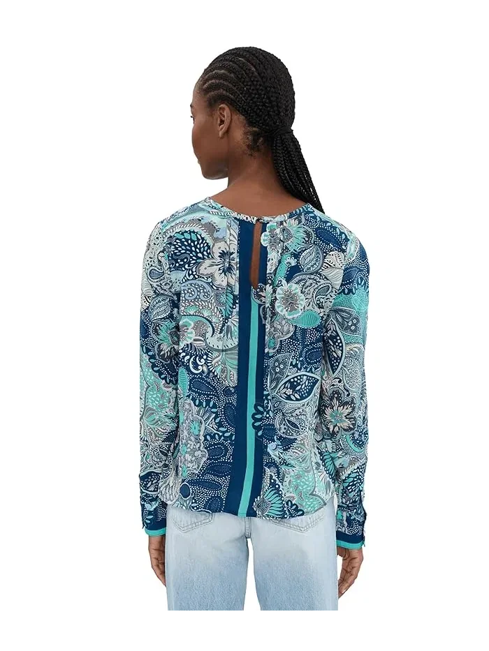 Блуза с принтом Petite Long Sleeve Woven Top Liverpool Los Angeles — изображение 4 из 5, бледно-розовый