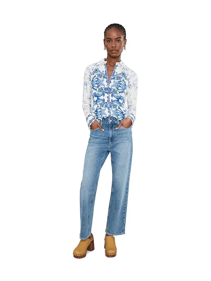 Блуза с принтом The Janie Favorite Button Front Shirt Johnny Was, Vallora — изображение 2 из 5, валлора