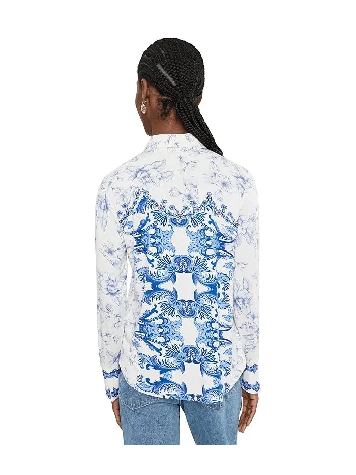 Блуза с принтом The Janie Favorite Button Front Shirt Johnny Was, Vallora — изображение 4 из 5, валлора