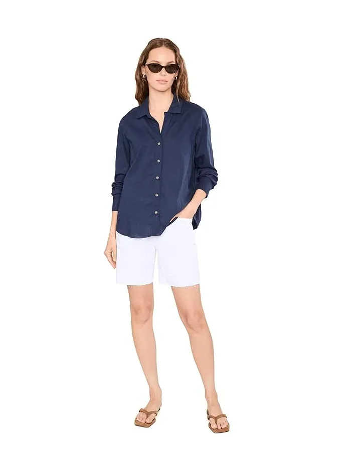 Рубашка хлопковая Core Cotton Shirt NIC+ZOE — изображение 2 из 5, чернильный