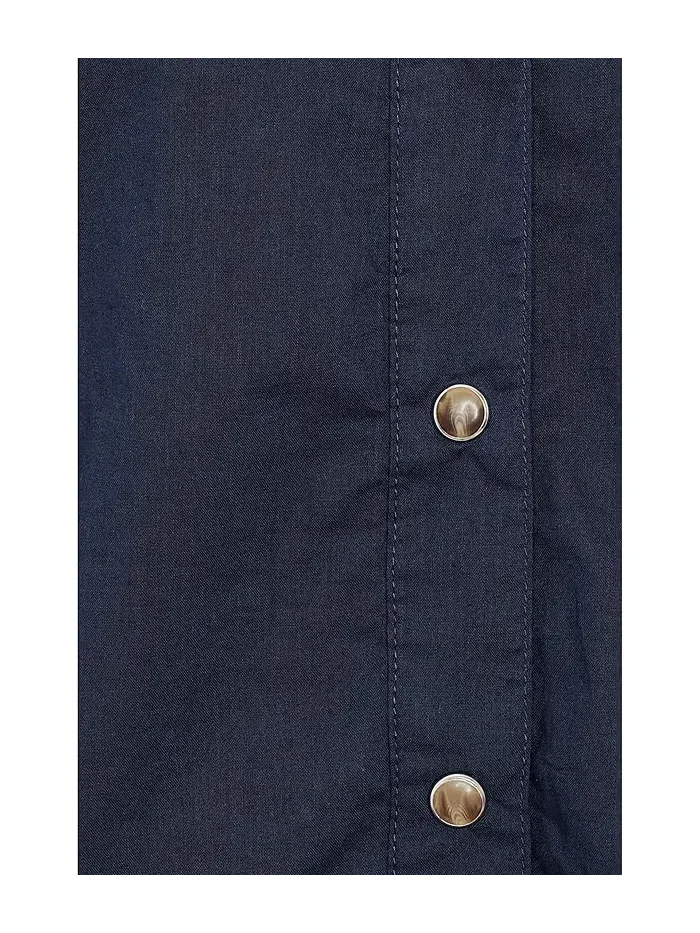 Рубашка хлопковая Core Cotton Shirt NIC+ZOE — изображение 5 из 5, чернильный