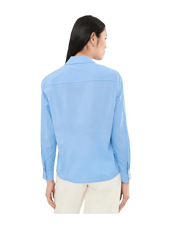Рубашка хлопковая Core Cotton Shirt NIC+ZOE — изображение 4 из 5, лавровый