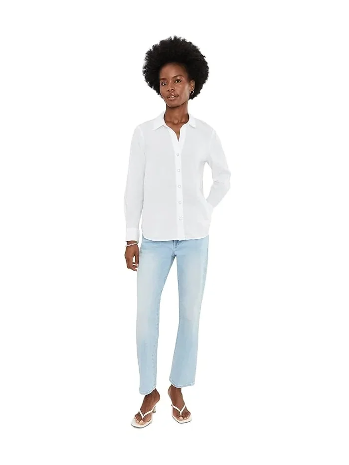 Рубашка хлопковая Core Cotton Shirt NIC+ZOE — изображение 2 из 5, белый