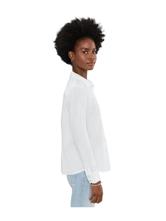 Рубашка хлопковая Core Cotton Shirt NIC+ZOE — изображение 3 из 5, белый