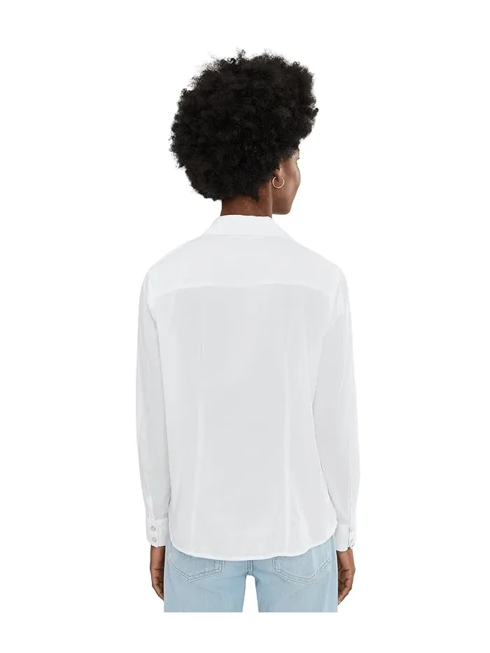 Рубашка хлопковая Core Cotton Shirt NIC+ZOE — изображение 4 из 5, белый