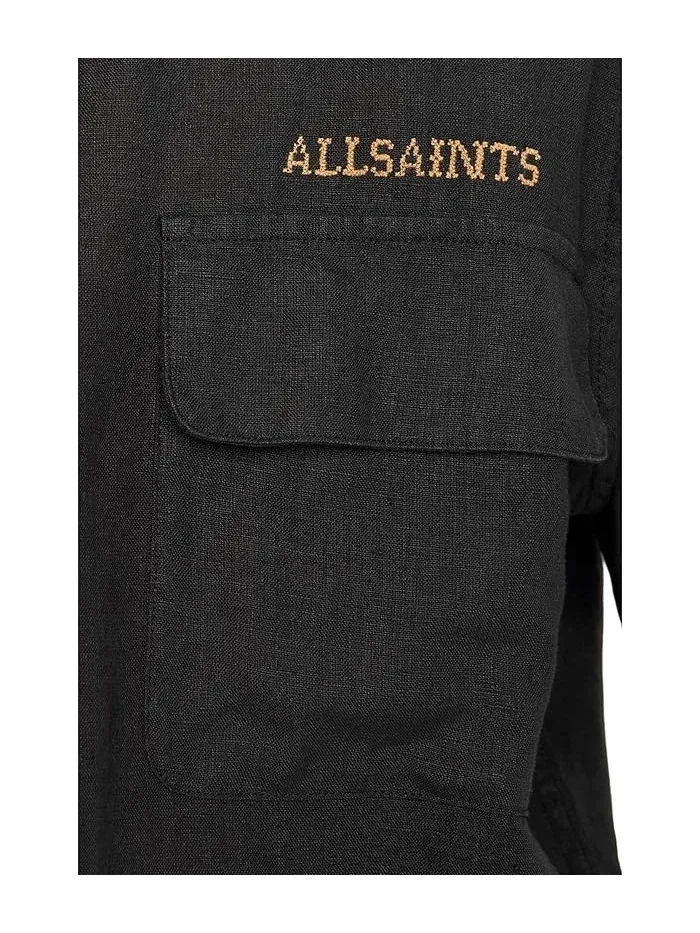 Рубашка с коротким рукавом Dunloe AllSaints — изображение 5 из 5, черный