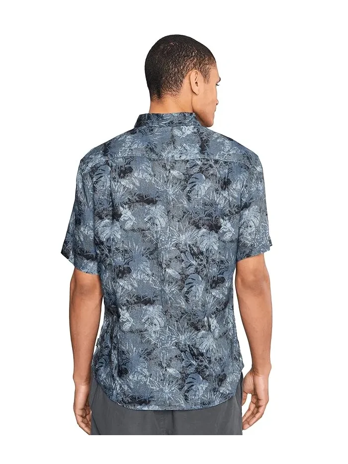 Рубашка с принтом Sean Short Sleeve French Placket Shirt John Varvatos — изображение 4 из 5, серый