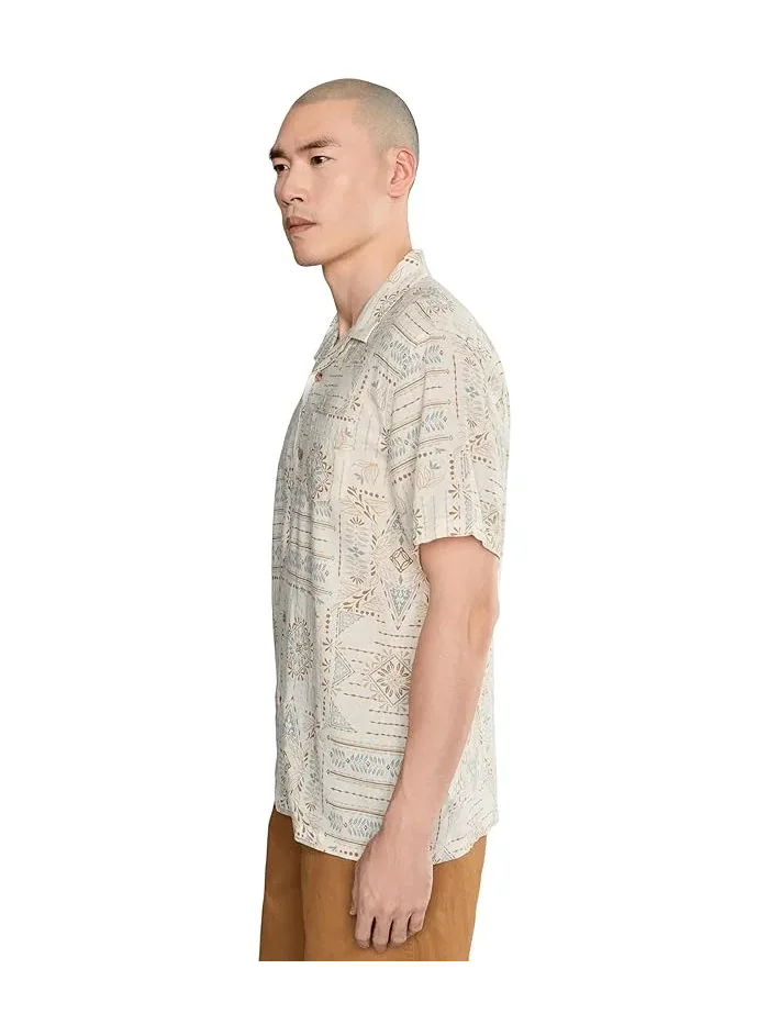 Рубашка повседневная Aloha Linen Camp Shirt Short Sleeve Pendleton, Laurel Grove Ecru — изображение 3 из 5, экру