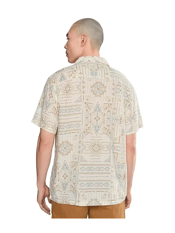 Рубашка повседневная Aloha Linen Camp Shirt Short Sleeve Pendleton, Laurel Grove Ecru — изображение 4 из 5, экру