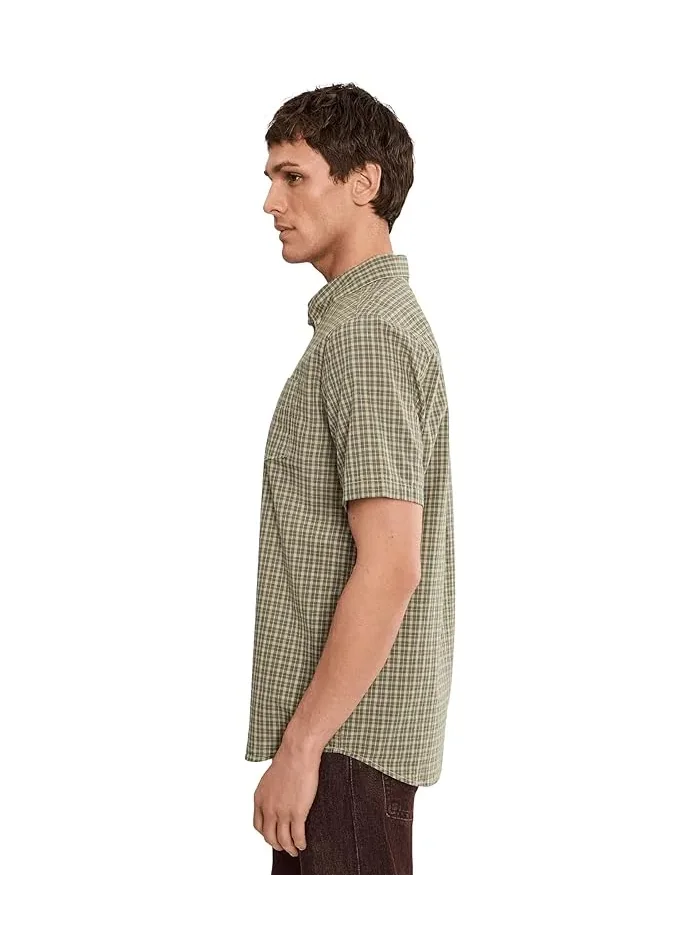 Рубашка с коротким рукавом микроплед Brewster Volcom — изображение 3 из 5, синий