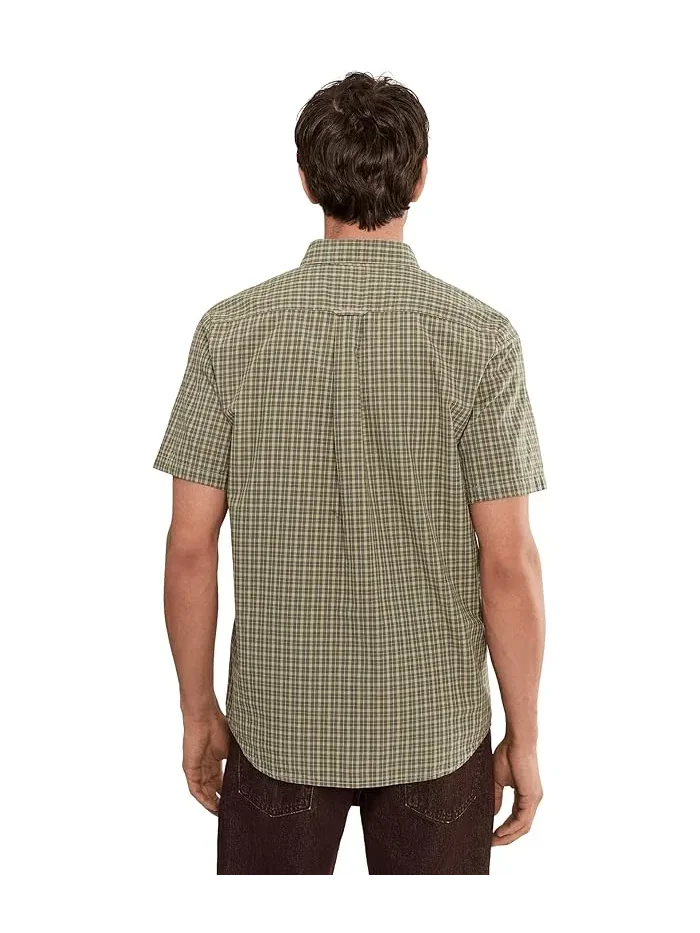 Рубашка с коротким рукавом микроплед Brewster Volcom — изображение 4 из 5, синий