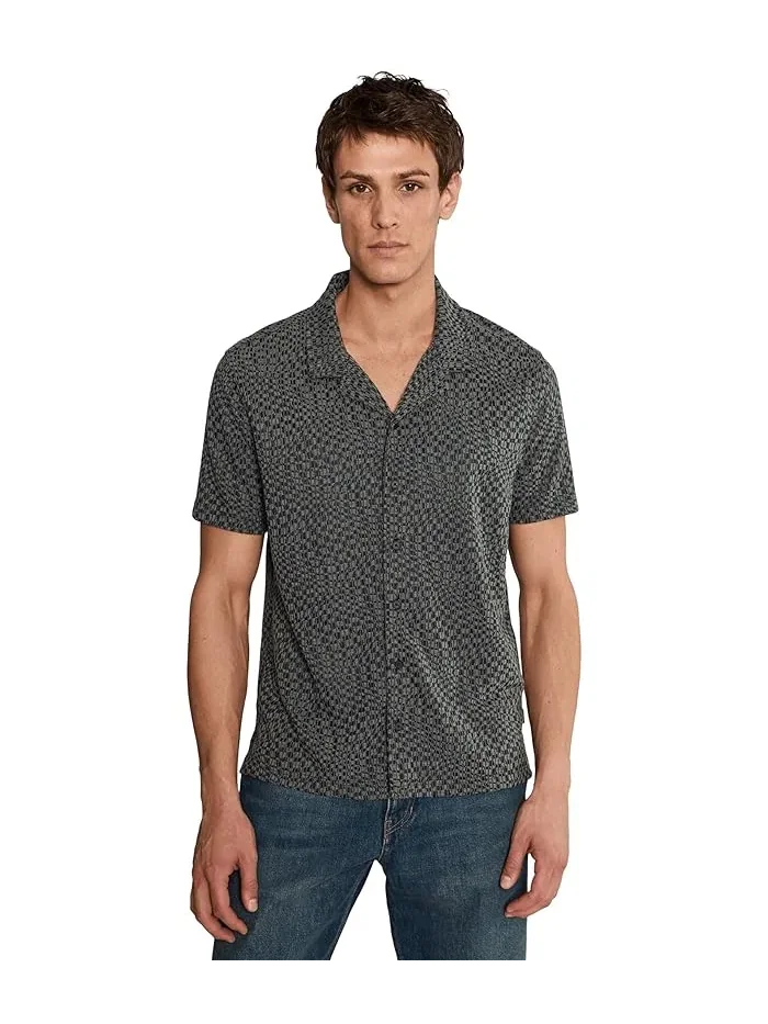 Рубашка с воротником-стойкой Cillian Camp Collar John Varvatos — изображение 1 из 5, черный