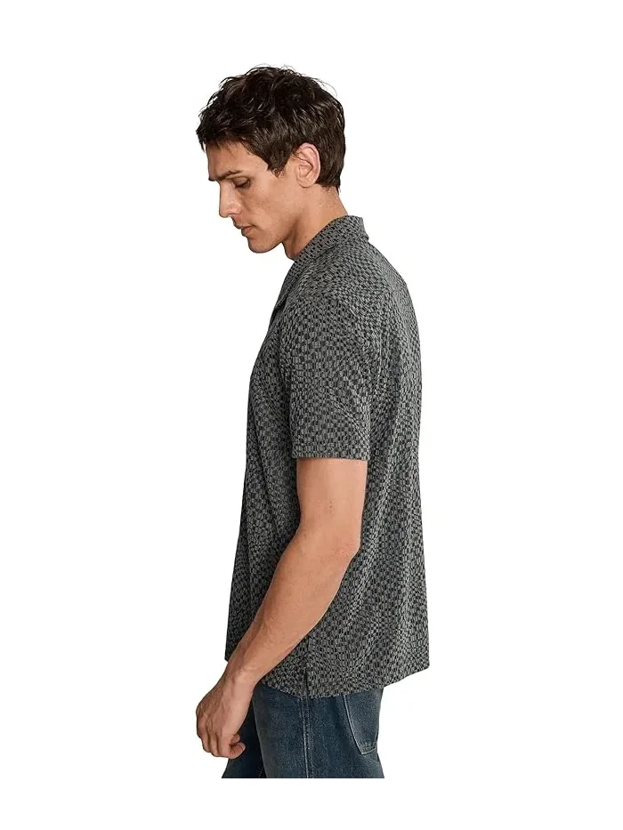 Рубашка с воротником-стойкой Cillian Camp Collar John Varvatos — изображение 3 из 5, черный