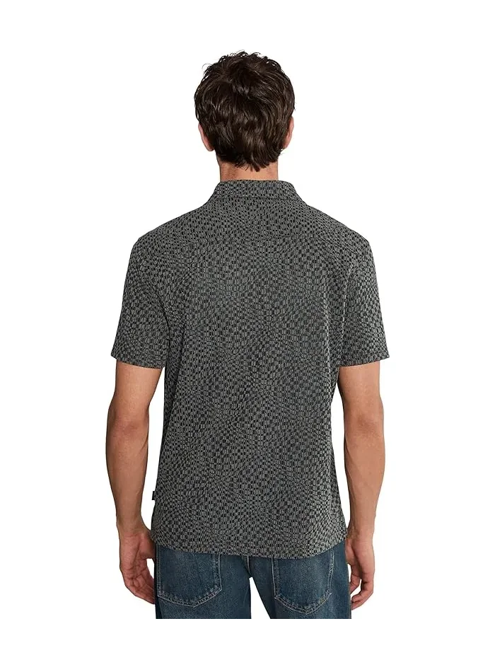 Рубашка с воротником-стойкой Cillian Camp Collar John Varvatos — изображение 4 из 5, черный