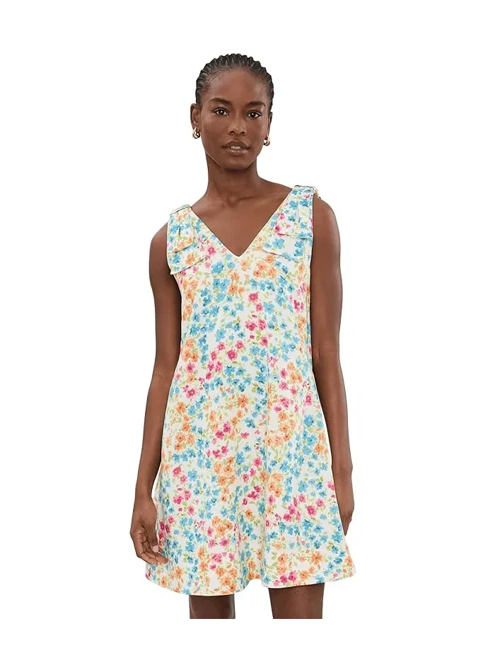 Платье А-силуэта с цветочным принтом Floral Bow Strap A-Line Dress CeCe