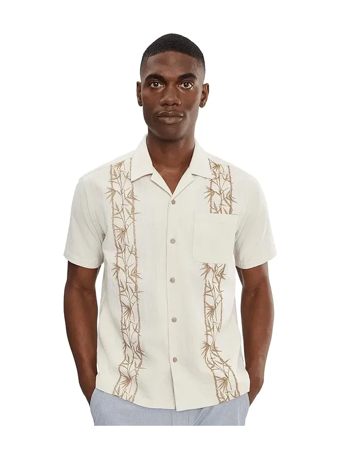 Рубашка с вышивкой Sano Camp Embroidered Short Sleeve Hurley — изображение 1 из 5, кость