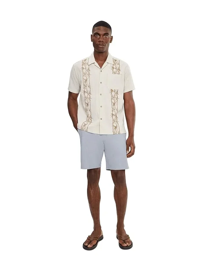 Рубашка с вышивкой Sano Camp Embroidered Short Sleeve Hurley — изображение 2 из 5, кость