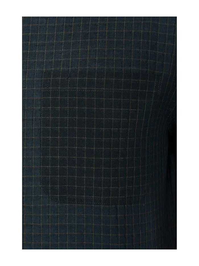 Рубашка хлопковая с клеткой Cortland Plaid Vince — изображение 5 из 5, прибрежный