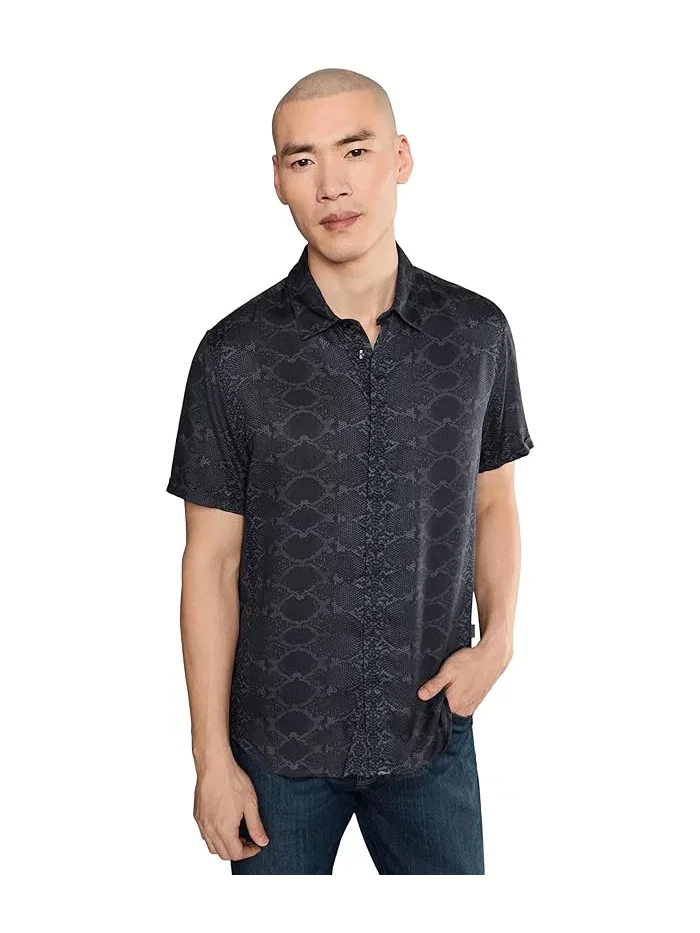 Рубашка с коротким рукавом питоновый Loren W690f26 John Varvatos — изображение 1 из 5, синий