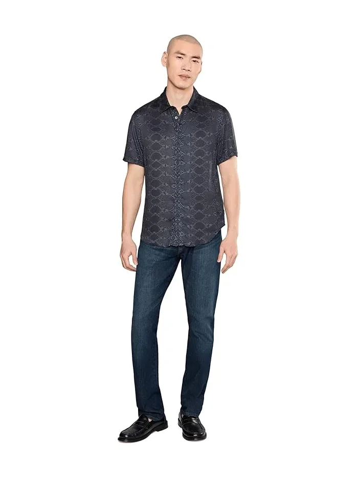 Рубашка с коротким рукавом питоновый Loren W690f26 John Varvatos — изображение 2 из 5, синий