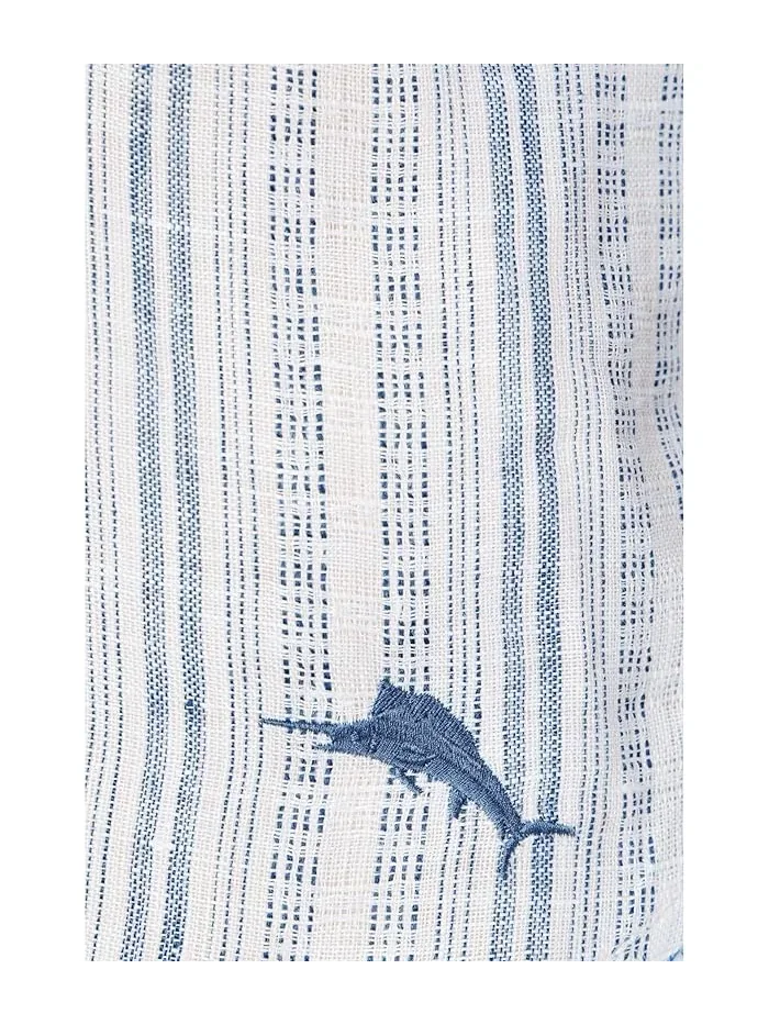 Рубашка с полосками Blue Royal Stripe Tommy Bahama — изображение 5 из 5, белый