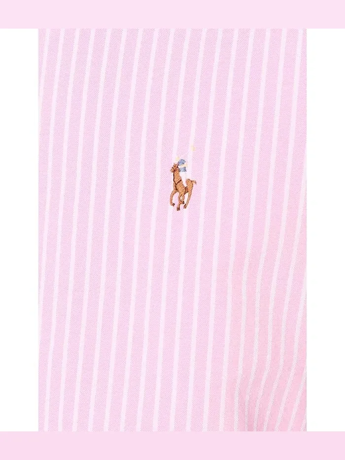 Футболка из сшитой ткани Classic Striped Seersucker Shirt Polo Ralph Lauren — изображение 5 из 5, синий/черный