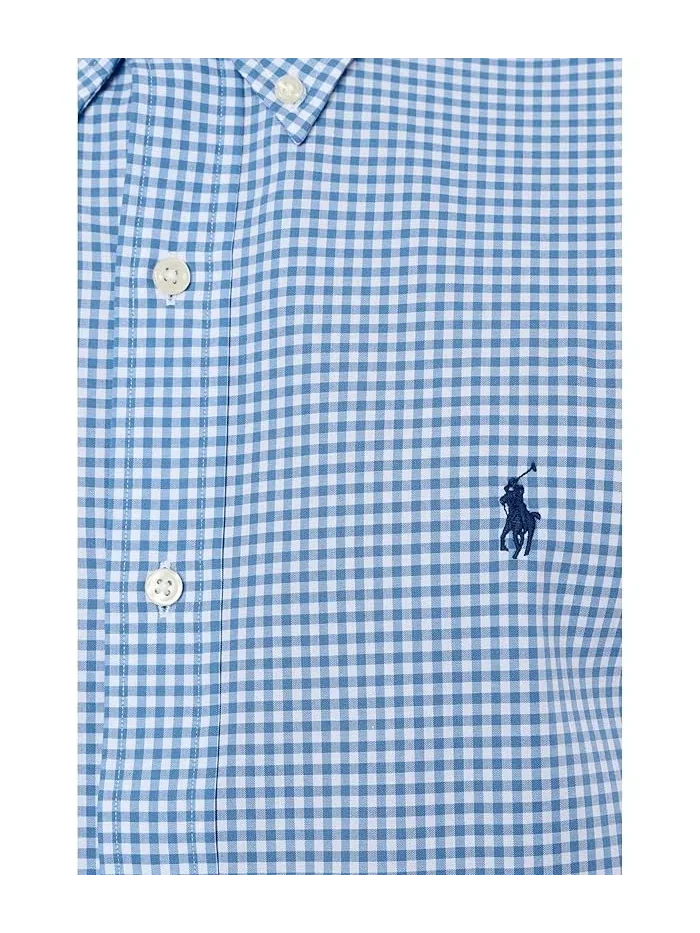 Рубашка поплиновая Classic Fit Stretch Poplin Shirt Polo Ralph Lauren — изображение 5 из 5, синий/белый