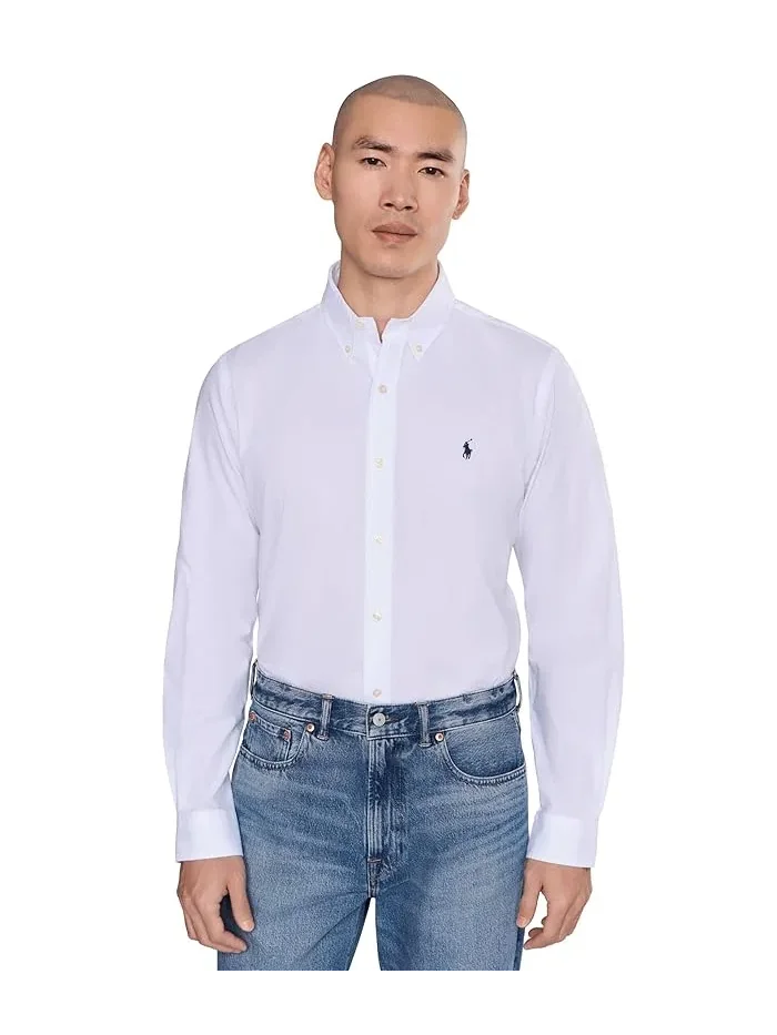 Рубашка поплиновая Classic Fit Stretch Poplin Polo Ralph Lauren — изображение 1 из 5, белый