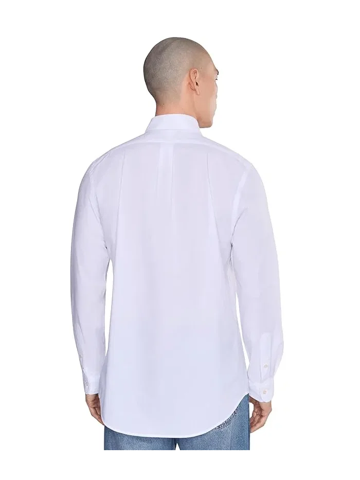 Рубашка поплиновая Classic Fit Stretch Poplin Polo Ralph Lauren — изображение 4 из 5, белый