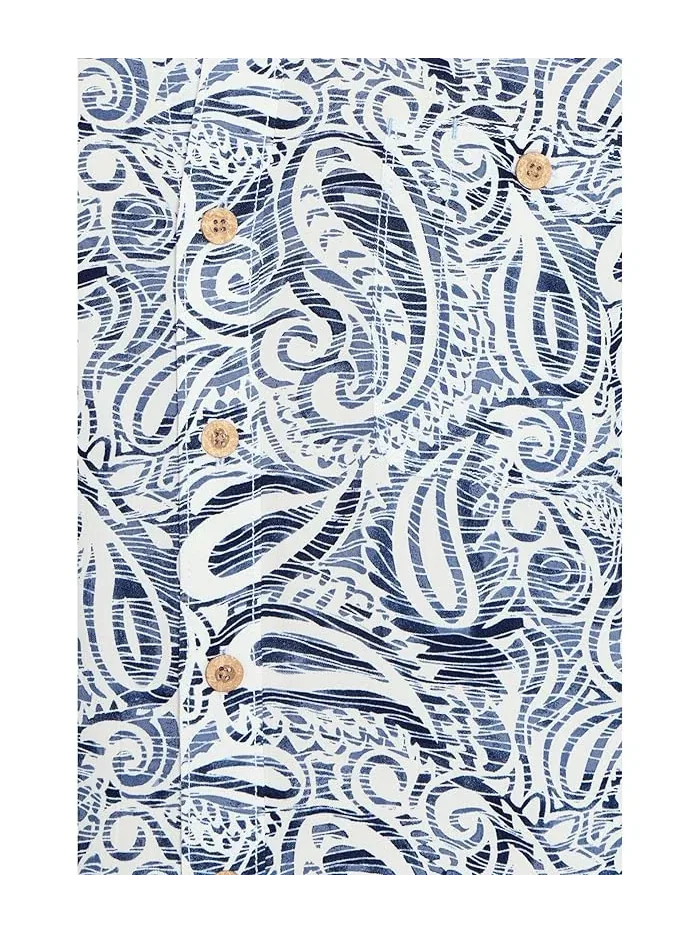 Рубашка с принтом Veracruz Sands Paisley Petals Tommy Bahama — изображение 5 из 5, синий