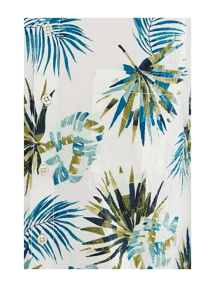 Рубашка с цветочным принтом Nova Wave Frond Mosaic Tommy Bahama — изображение 5 из 5, белый