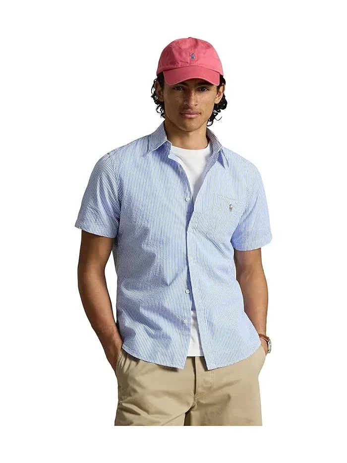 Рубашка из сирсакера Prepster Classic Fit Polo Ralph Lauren — изображение 1 из 5, синий/белый