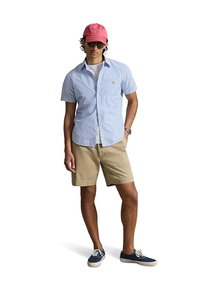Рубашка из сирсакера Prepster Classic Fit Polo Ralph Lauren — изображение 2 из 5, синий/белый