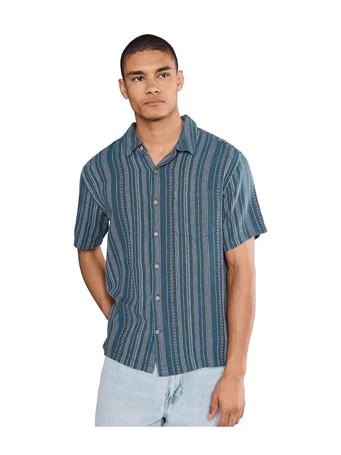 Рубашка с коротким рукавом в полоску Oceanside Hurley — изображение 1 из 5, муссонный