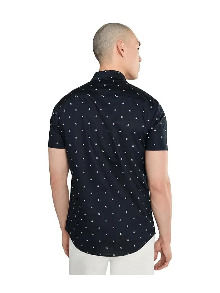 Рубашка с коротким рукавом Slim Fit Armani Exchange — изображение 4 из 5, кремовый