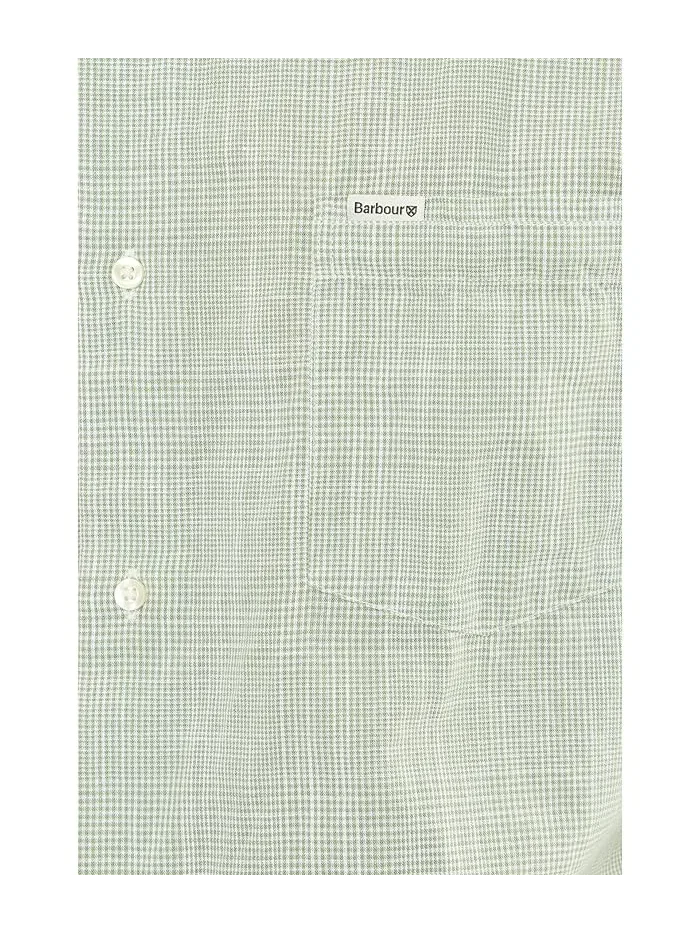 Рубашка Fleming хлопок-лен короткий рукав Barbour — изображение 5 из 5, зеленый
