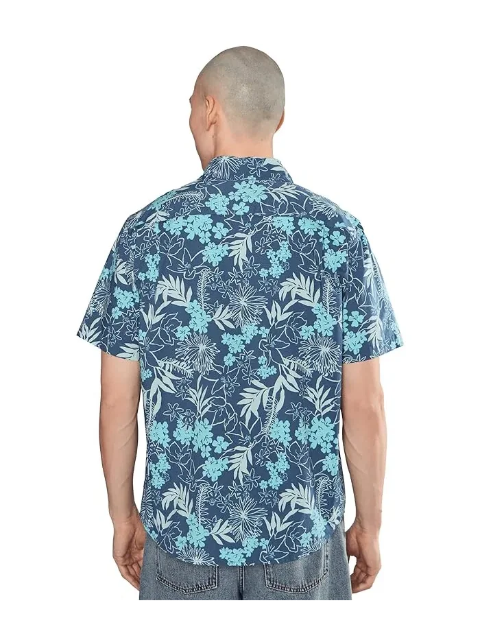 Рубашка с принтом Jetty Bloom Quiksilver — изображение 4 из 5, темный джинсовый синий