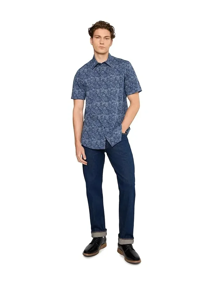 Рубашка с цветочным принтом Flower Pattern Button-Up Armani Exchange — изображение 2 из 5, черный/-белый