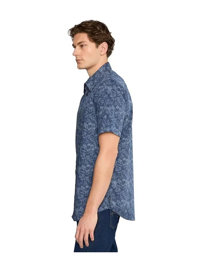 Рубашка с цветочным принтом Flower Pattern Button-Up Armani Exchange — изображение 3 из 5, черный/-белый