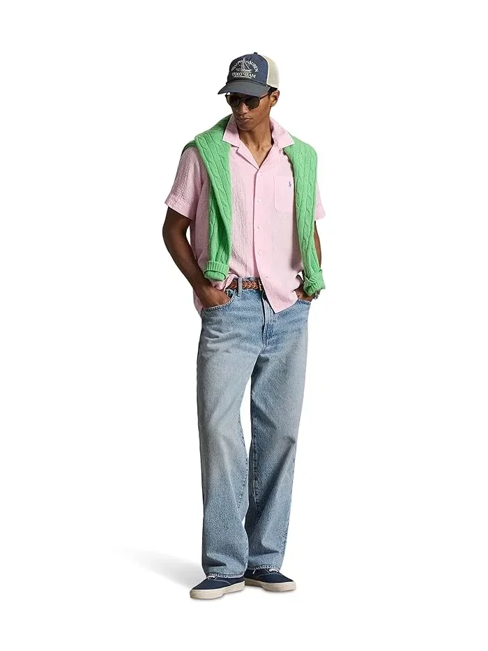 Рубашка из льняной смеси с сирсакером Classic Fit Polo Ralph Lauren — изображение 2 из 5, белый